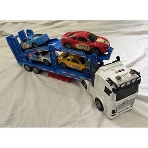 Semi Truck Toy for Boy Ages 3 4 5 6, Adjustable Double Decker Carrier Truck Used